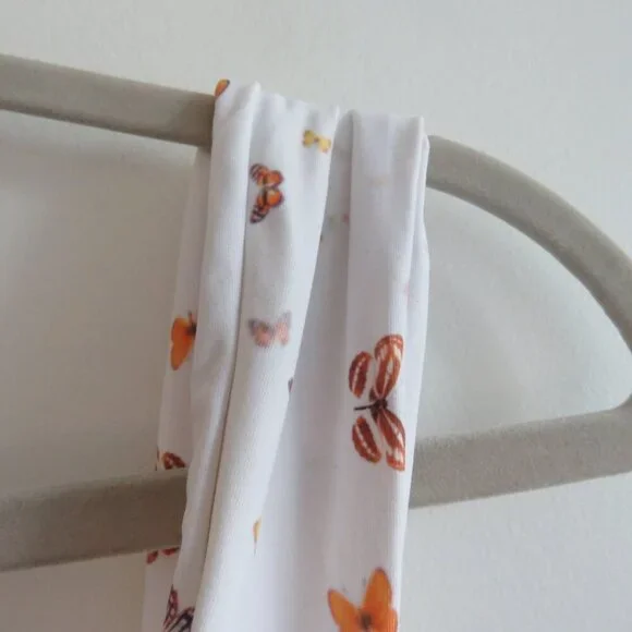 WEWOREWHAT Vintage Danielle One Piece Swimsuit White Butterfly Print - Size M - Picture 5 of 15